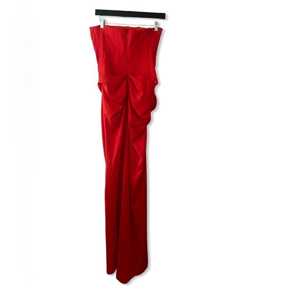 NBD Jake Gown red bustier corset strapless maxi rosette prom event Revolve XS - Picture 4 of 15